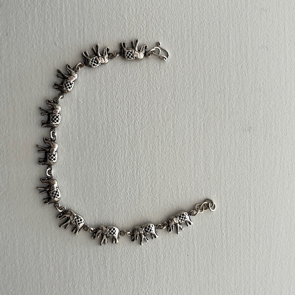 Silver elephant bracelet